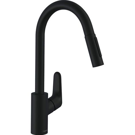 Hansgrohe Focus M41 Küchenmischer 240 schwarz matt, mit Ausziehbrause 2-Strahl (31815670)