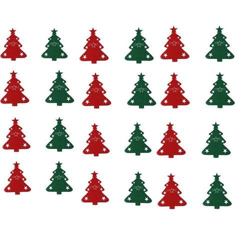 Porte-couverts en feutre 24 pièces, porte-couverts de Noël, porte-couverts en argenterie, sac à couverts, adapté aux cadeaux et décorations de table de couverts de fête de vacances à la maison (1/5)