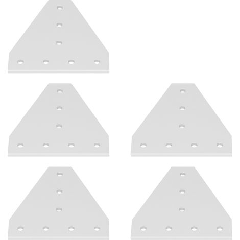 5 pièces équerre de renfort argent blanc oxydé alliage aluminium 7 trous plaque de jonction robuste pour profilé 4040T (1/5)