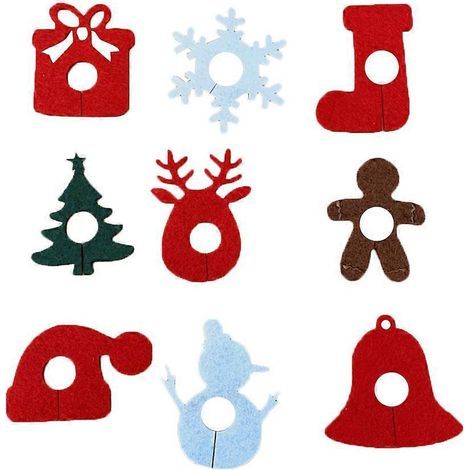 Lot de 9 marqueurs de verres à vin de Noël, design créatif, pour identifier vos verres et décorer vos fêtes et événements.-M (1/4)
