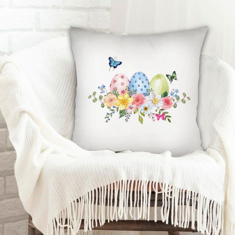 Housse de coussin sans coussin 45x45 à fermeture éclair invisible pour Noël, anniversaire, la Fête des Pères, la Fête des Mères (1/5)