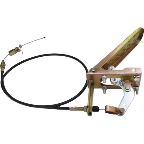 Câble d'accélérateur et levier manuel universel pour tracteur tondeuse motoculteur motobineuse débroussailleuse bateau chargeur pelle rouleau compresseur moissonneuse (5 m câble avec pédale) (1/5)