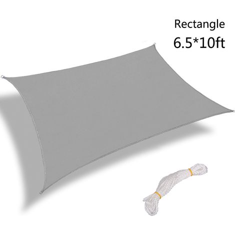 Voile d'ombrage rectangulaire orange et rouge en polyester Oxford, 2,5 x 2,5 m, idéale pour terrasse, patio ou jardin. (1/5)