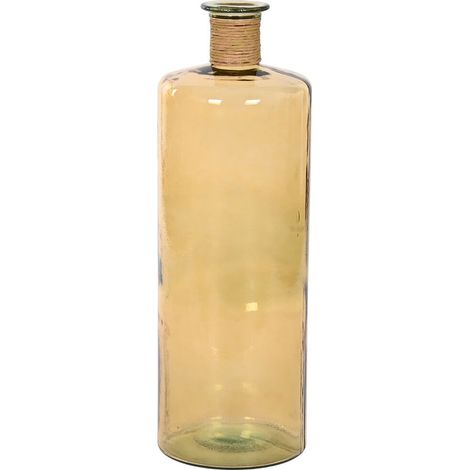 Jarron Cristal Reciclado Cuerda 25X25X75 Amarillo (1/4)