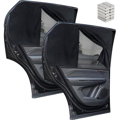 2 Pièces Pare Soleil Voiture Bébé,Rideau Séparation Occultant Voiture,Rideaux Magnétiques de Voiture à Double Couche,Parasol pour Vitres latérales pour Bloquer Les Rayons UV et la Chaleur (1/5)