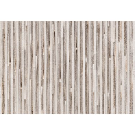 Oviala – Tapis rectangulaire effet peau de vache 160 x 230 cm – Motif patchwork exclusif – 100% polyester certifié Oeko-Tex – Tissage plat pour espaces modernes (1/3)