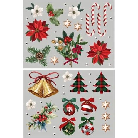 Decorazioni natalizie: adesivi elettrostatici per finestre, mix natalizio (1/3)