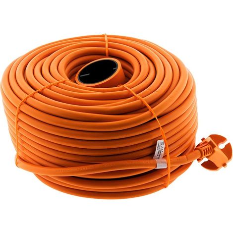 Rallonge Électrique 50m Orange 16A Câble Robuste Alimentation Extérieure Jardinage Bricolage (1/2)