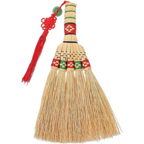 Balai de lit tissé de style chinois, brosse à poussière de bureau à manche court pour la maison (1/4)