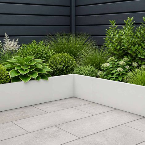 vidaXL Muro di contenimento 2 pz 50 x 50 x 50 cm Acciaio Bianco