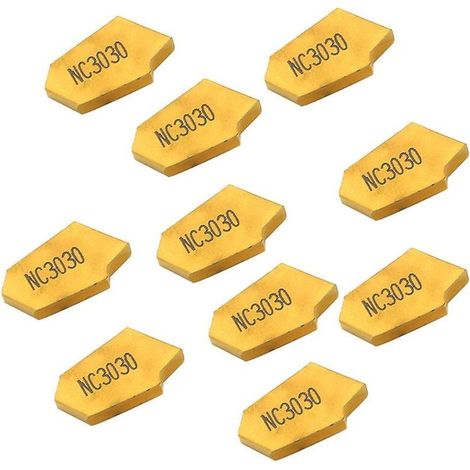10 Pièces Inserts Carbure Gtn3 3mm Rainurage CNC Lames Séparation Outil de Coupe (1/4)