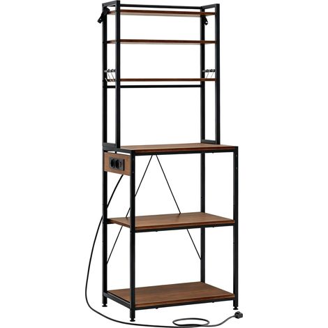 Estantería de cocina con enchufes 60 x 40 x 167 cm en metal y tablero de partículas MODENUIT (1/4)