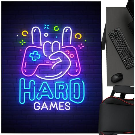 Tapis 3D Strado HardGames 140x200 cm avec un motif dynamique pour chambre d'adolescent ou de gamer