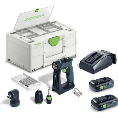 Festool 579353 CXS 18 TBX 4,0 I-Set Cordless Combi Drill Kit - 2 x 4.0ah Batteries, Charger & Case