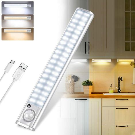 VURAHOME - 80 lumières de placard à DEL, sans fil, veilleuse à DEL rechargeable par USB, magnétique, détecteur de mouvement, 4 modes d'éclairage, portable. Lampes de placard, Lampes portatives d'urgen (1/5)