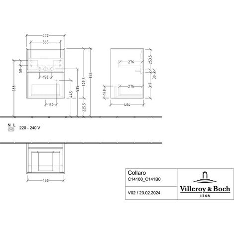 Villeroy & Boch C141B0AB WTUS Collaro 472x610x404 mm avec robinet 2