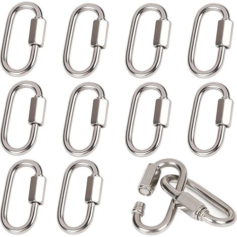 10 x Mousqueton à Vis M4 Maillon Rapide INOX 304 (1/5)