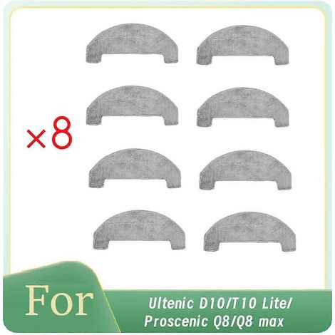 Chiffons de nettoyage pour aspirateurs Ultenic D10/T10 Lite/Proscenic Q8/Q8 Max - Accessoires et pièces de rechange (8 pièces) (1/5)