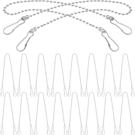 Chaînes Suspendre Halloween en Acier Inoxydable Argentées 24pcs avec Crochets Solides Résistantes et Faciles à Utiliser pour Jardinières et Décorations Extérieures (1/5)