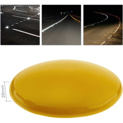 Riflettore stradale rotondo in ceramica giallo 10 cm (1/3)