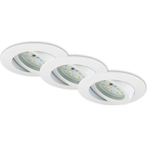 LED Einbauleuchten Dimmbar Schwenkbar 3er Set 5,5 W weiß Kunststoff Briloner