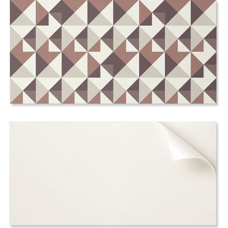 Panel de vinilo autoadhesivo con estampado geom茅trico de tri谩ngulos, 100x50 cm.