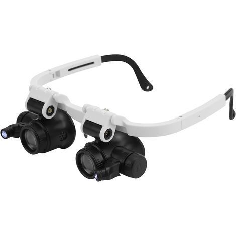 Lunettes Loupe avec 2 Lumières LED, Bijoutier Loupe à Montage sur Tête 8X 15X 23X Agrandir pour Réparation Lecture Bijoux Montres (1/4)