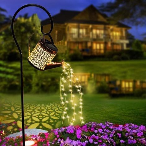 Arrosoir Solaire avec Cascade de Lumières Étanche - Lanterne Solaire Suspendue Décorative pour Jardin, Terrasse ou Balcon - Décoration Extérieure Résistante aux Intempéries (1/4)