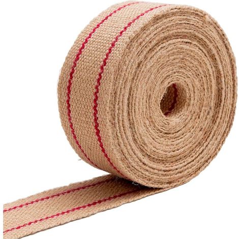Courroie en Jute pour Tapisserie - Made in Italy - 10 Mètres - Corde de Ceinture Professionnelle pour Fond de Chaises, Canapés, Fixation Meubles - Couleur Naturelle - 50 mm (1/4)