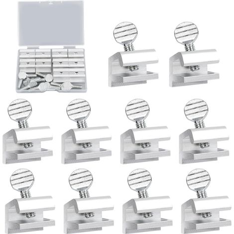 10pcs Serrure de Fenêtre Coulissante, Serrures de Sécurité pour Fenêtres Coulissantes Butées Alliage d'Aluminium pour Fenêtres Coulissantes Verticales et Horizontales (1/5)