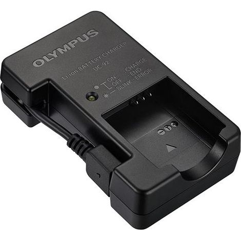 OM System UC-92 Cargador para Baterías LI-90B/LI-92B – Compatible con TG-7, Olympus TG-6, DS-9500, USB y Corriente, Tamaño Compacto, Carga Rápida