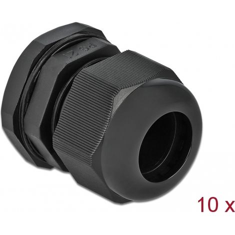 Delock Prensacables PG21 10 piezas negro