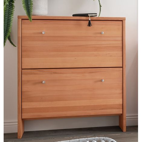 Schuhschrank Buche massiv, 2 Klappen CUENCA-137 (1/5)
