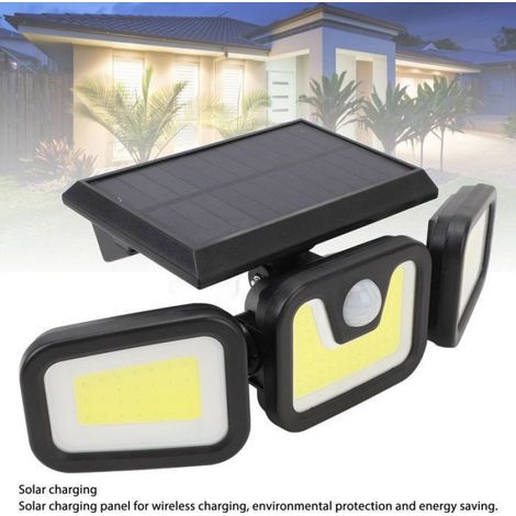 Lampe Solaire Extérieure - - 3 Têtes - 103 LED - Étanche IP53 - Détecteur de Mouvement LAMPADAIRE DE JARDIN (1/4)