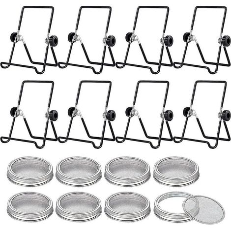 Kit de germoirs en 8 parties comprenant couvercles et supports de germination, couvercles grillagés pour la germination. (1/5)