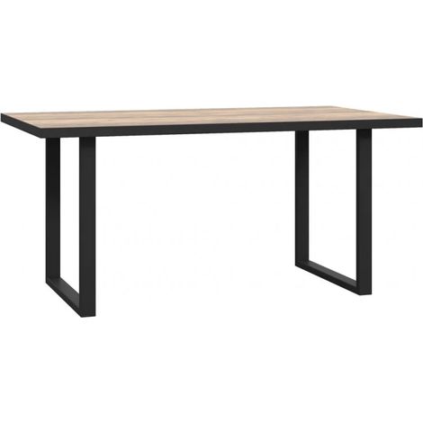 Table fixe 160 cm décor bois et piètement luge métal noir - CELIA (1/5)