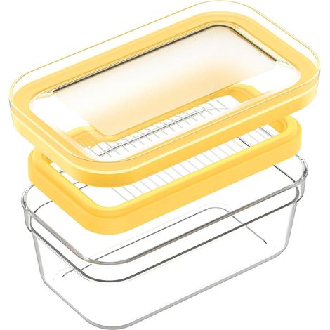 APEX Trancheuse à beurre hermétique, boîte de conservation du beurre au réfrigérateur avec couvercle (280 g) (1/5)