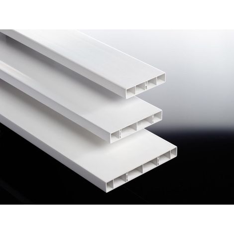Hohlkammerbrett 200 x 25 mm, weiß, PVC, 6000 mm