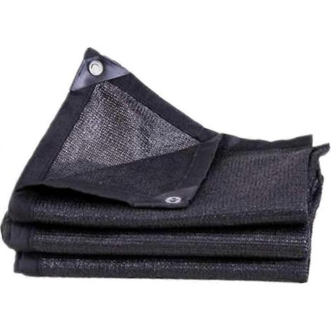 Toile d'ombrage à taux d'ombrage de 50 %, filet de protection solaire noir, couverture de serre, auvent en filet, filet de protection UV avec trous faciles à suspendre. (1/5)