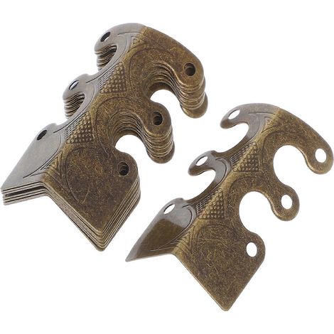 1 jeu de pieds de boîte à bijoux, protections d'angle antiques pour boîte à bijoux, équerres métalliques de protection des bords vintage pour boîtes (1/5)