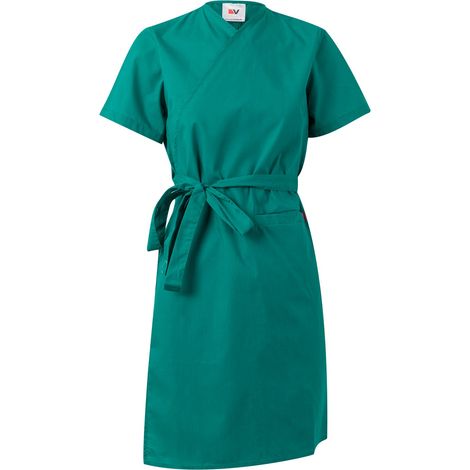 Bata cruzada de mujer manga corta para industria alimentaria VELILLA Serie 259002 M Verde
