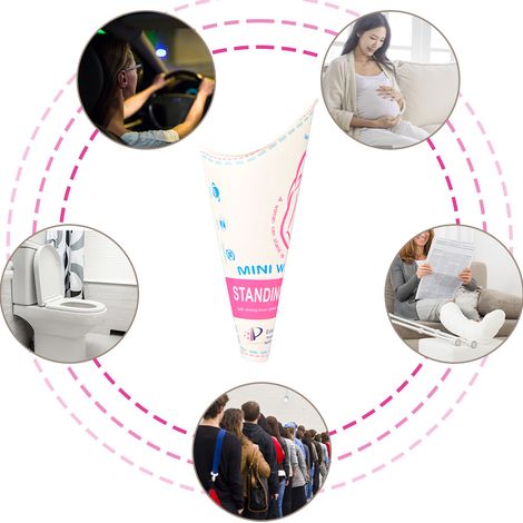 Entonnoir urinoir Portable pour filles, 12 pièces, pour femmes, tasse à pipi jetable, dispositif d'urination féminin (1/5)