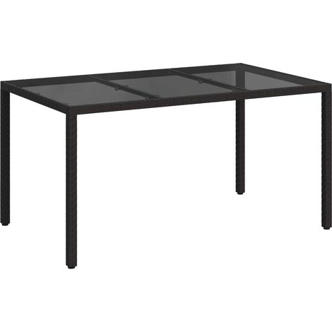 Maison Exclusive - Gartentisch Schwarz 150 x 90 x 75 cm Poly-Ratt (1/5)