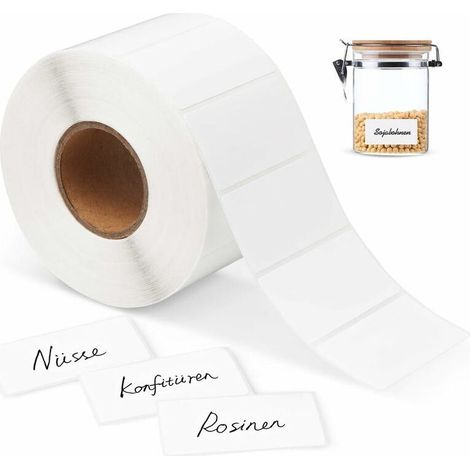 Etiquetas de dirección de 8x6 cm, etiquetas blancas autoadhesivas reutilizables - 1000 etiquetas (1/5)