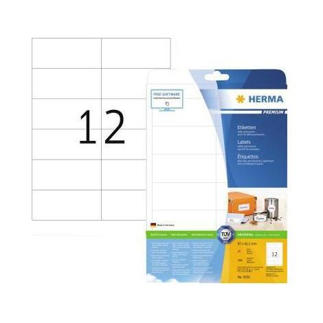 Universaletikett PREMIUM 97 x 42,3 mm (B x H) nicht wieder ablösbar Papier weiß 300 Etik./Pack. (1/4)