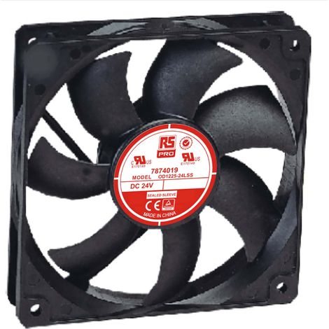Ventilateur axial RS PRO 24 V c.c., 122.3m³/h, 120 x 120 x 25mm, 3W ( Prix pour 1 ) (1/4)