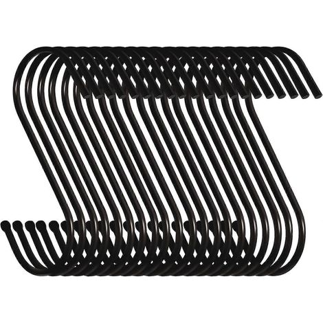 Lot de 30 crochets en S de 9 cm, adaptés aux cuisines, salles de bains, chambres et bureaux (30 paquets, grand format, noir), 2024 Ping (1/5)