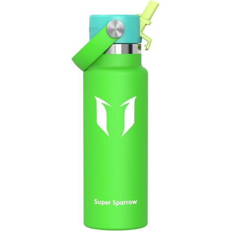 Trinkflasche Edelstahl Strohhalm BPAfrei 500ml 350 ml C- Apfelgrün (1/5)