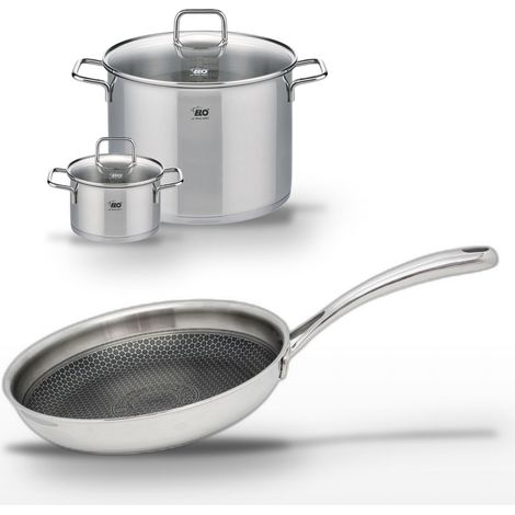 Lot Poêle 28cm & 2 Faitouts 16/26cm Elo Relief Evolution (1/5)