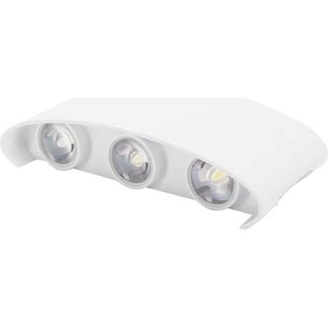 6LED 8W Applique Murale Up Down Applique AC85-265V Lumière Blanche, IP65 Applique Imperméable En Alliage D'aluminium Blanc pour Cour, Cuisine, Salle De Bains Salons Halls (1/3)